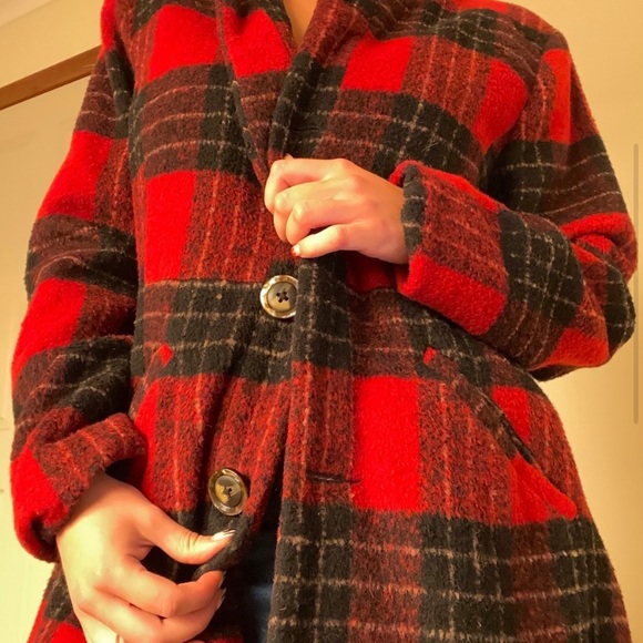 💥HOST PICK💥🪵Vintage Lumberjack Women’s Plaid/Flannel Wool Jacket / Peacoat🪵 - Picture 4 of 13